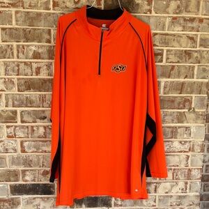 Colosseum Oklahoma State University Orange Black Quarter Zip Shirt